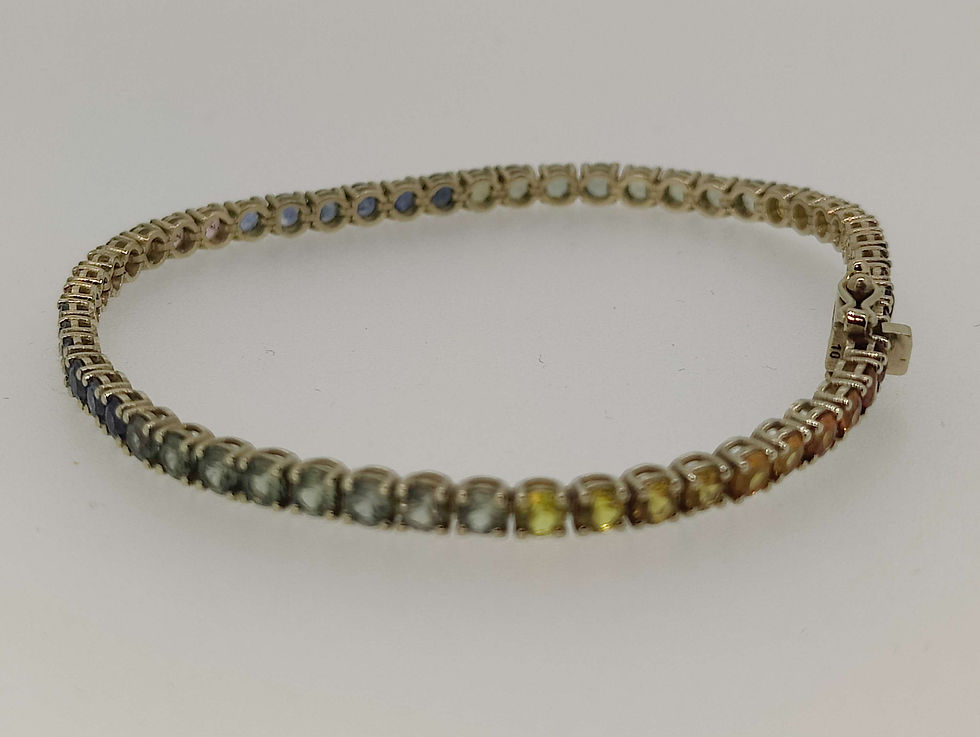 Thumbnail: Brățară Tennis safire naturale multicolore aur 18k
