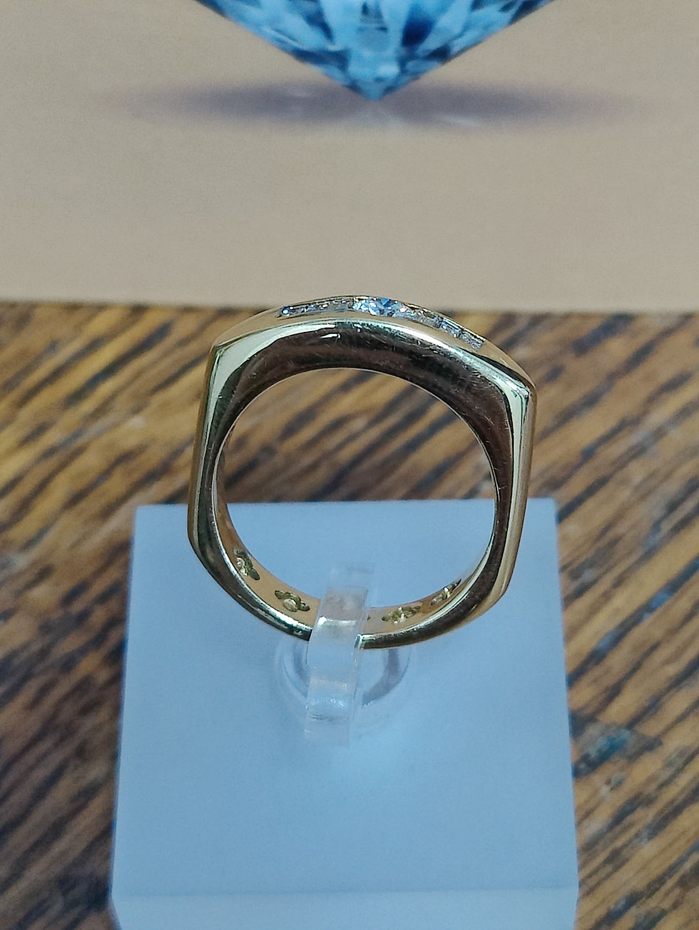 Thumbnail: Inel aur galben 18k 6.29gr cu diamante naturale