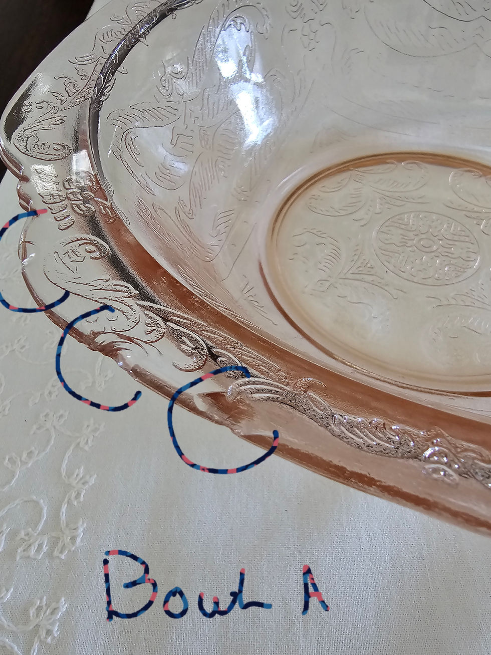 Thumbnail: Vintage Large Indiana Glass Pink Depression Veggie Bowls