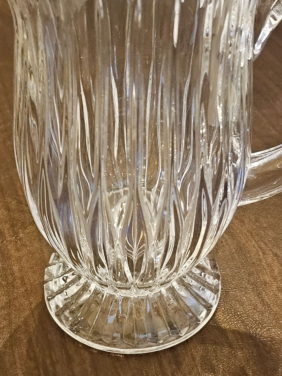 Miniatura: Vintage Mikasa “Park Lane” Crystal Pitcher with 6 Water Glasses