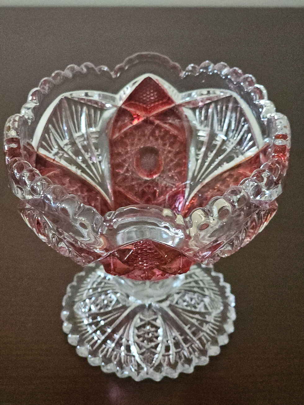 Miniatura: Vintage EAPG Ruby Stained Sherbet Glass Compote / Candy Bowl