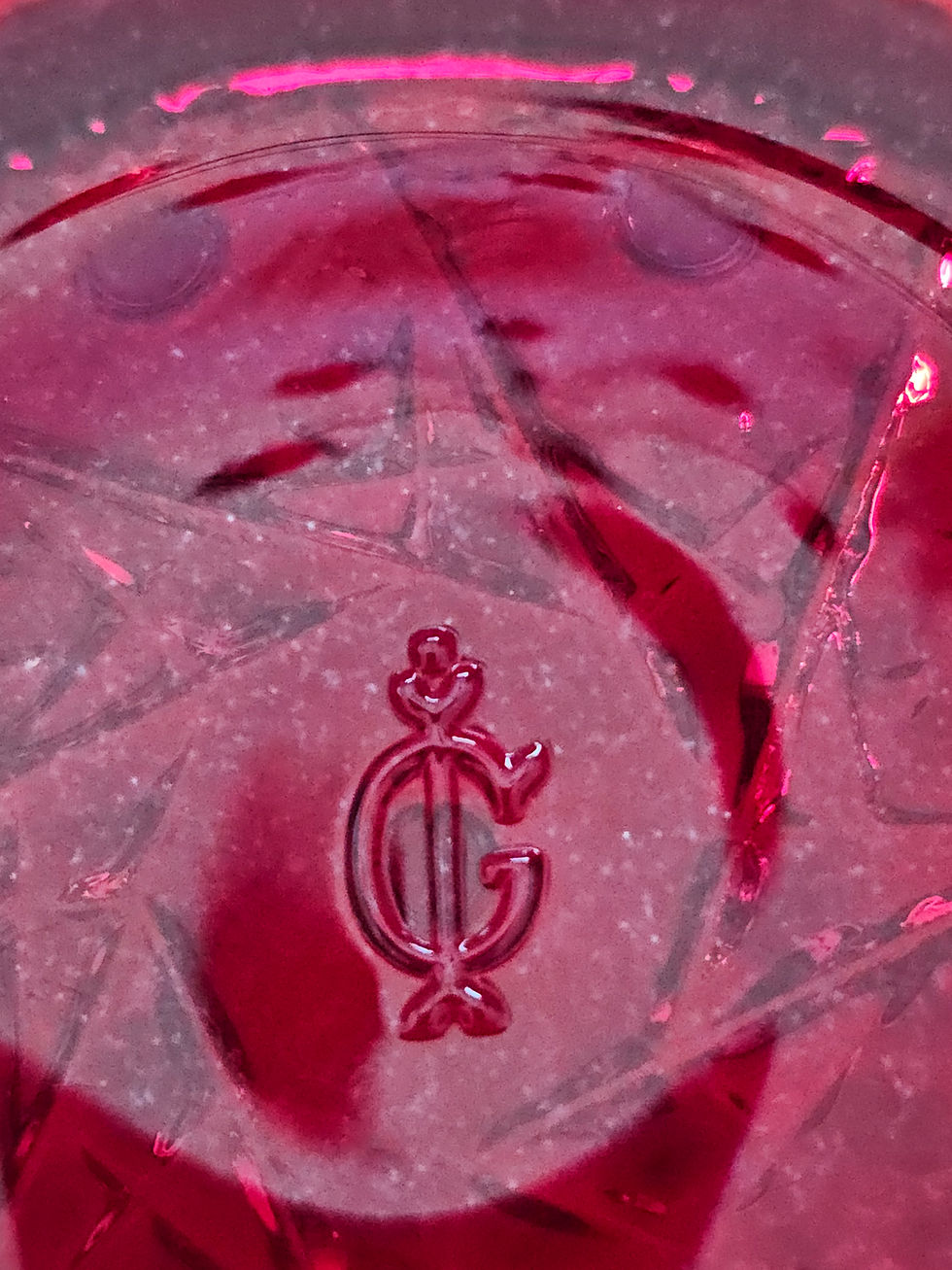 Miniatura: Vintage Imperial Carnival Glass Bowl | Red Iridescent Art Glass