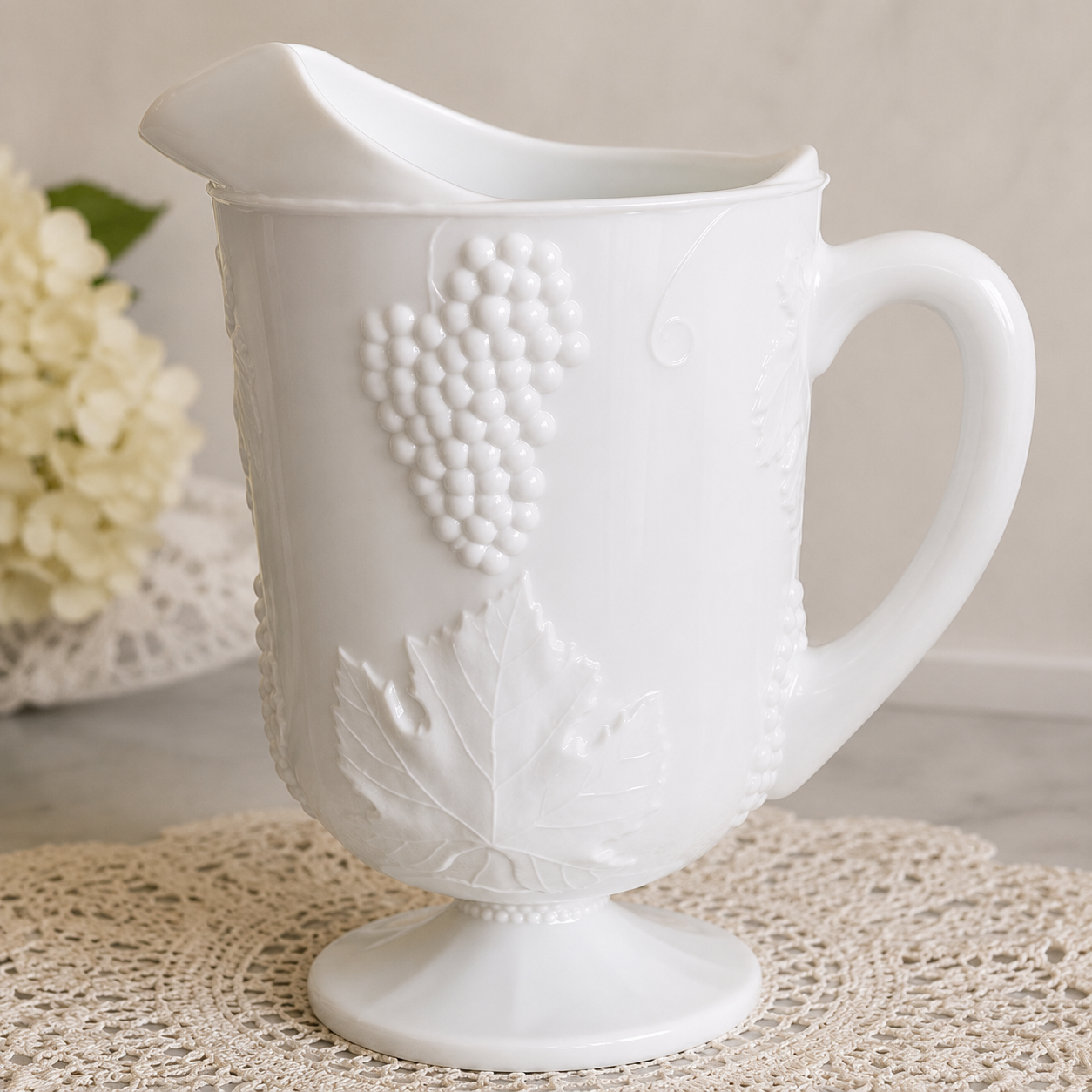 Vintage Anchor Hocking Milk Glass Pitcher