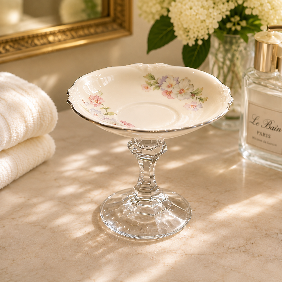 Thumbnail: Handcrafted Vintage Pedestal Soap Dish/Vanity Decor