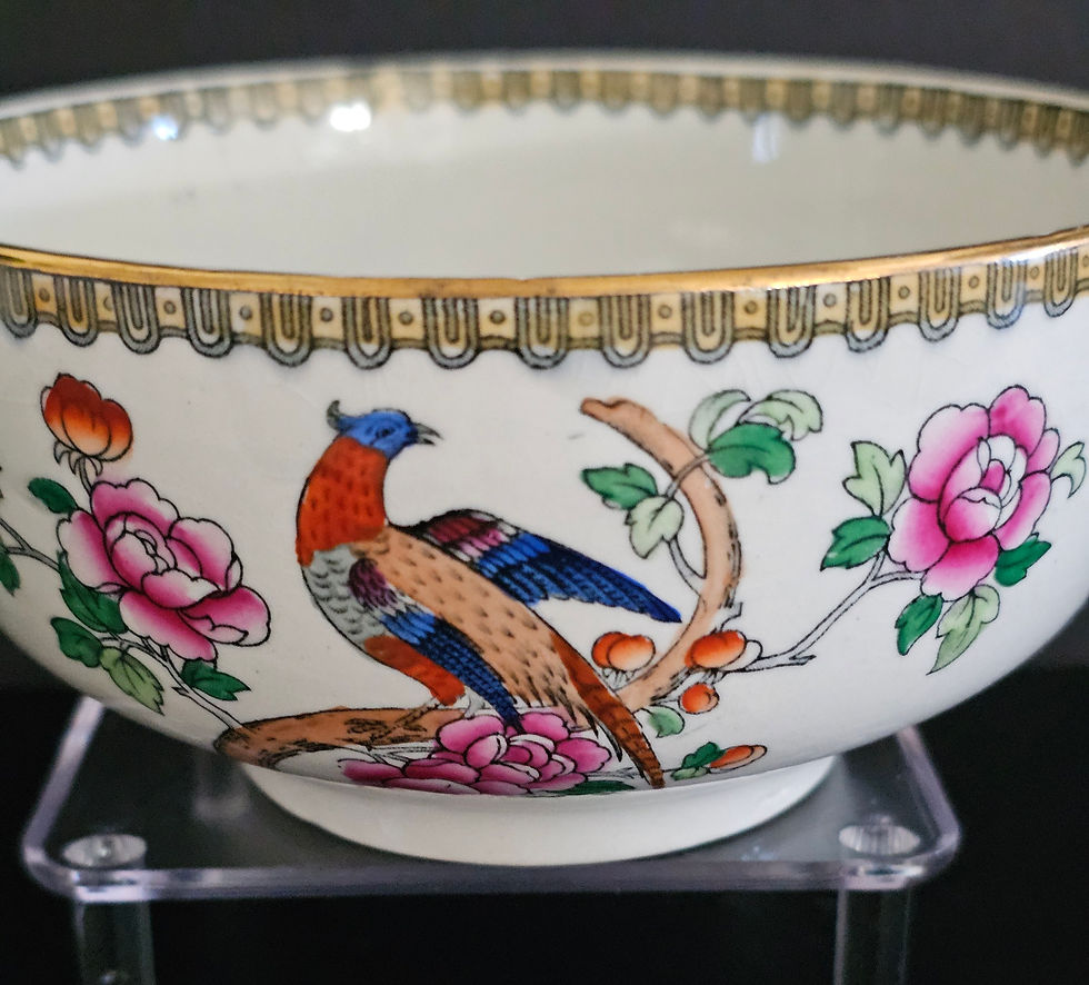 Μικρογραφία: Whieldon/F.Winkle Semi Porcelain "Pheasant" Pattern Bowls-Set of 2