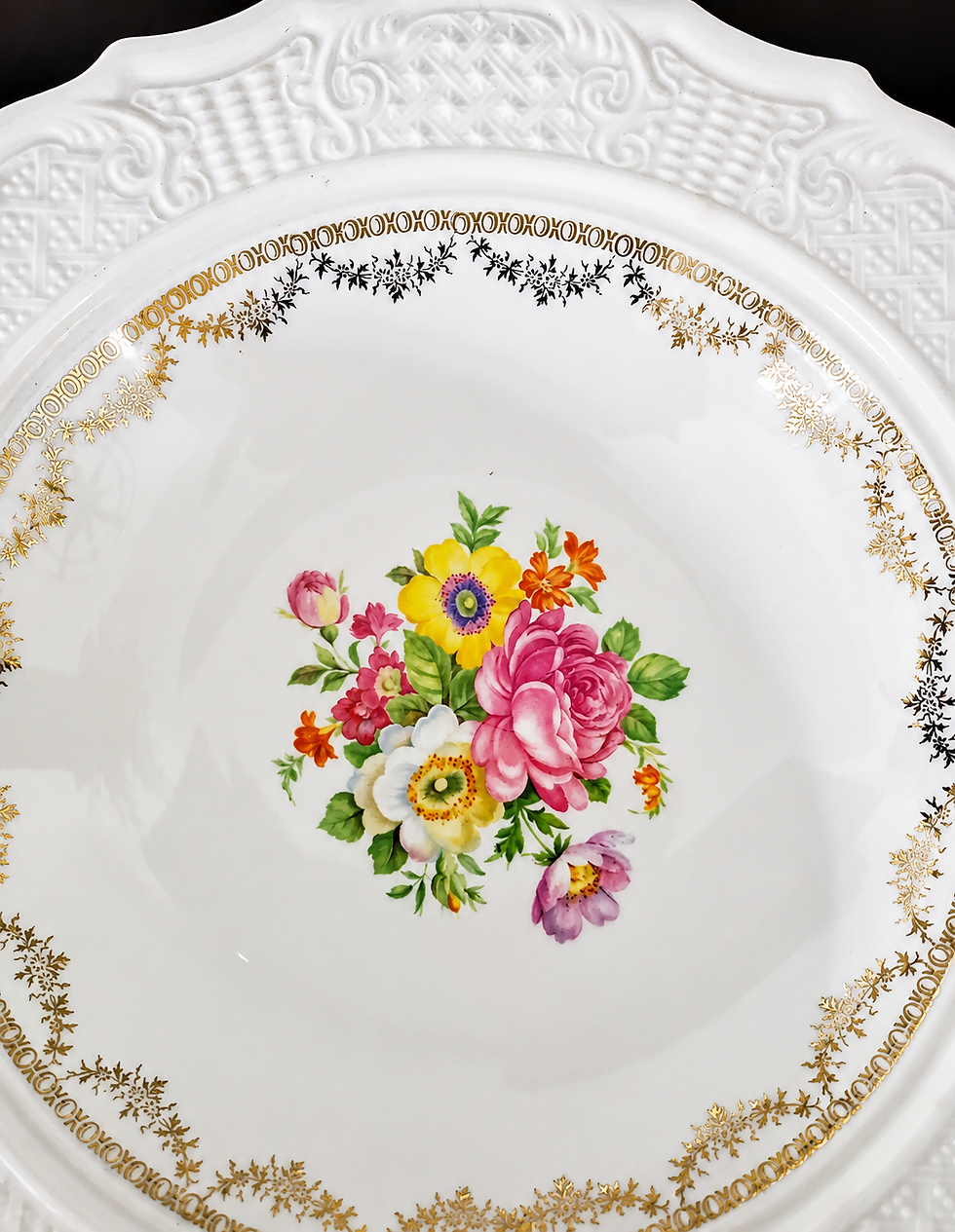 Miniaturebillede: Vintage Washington Colonial Made in the USA, Floral Cream Covered Vegetable Dish