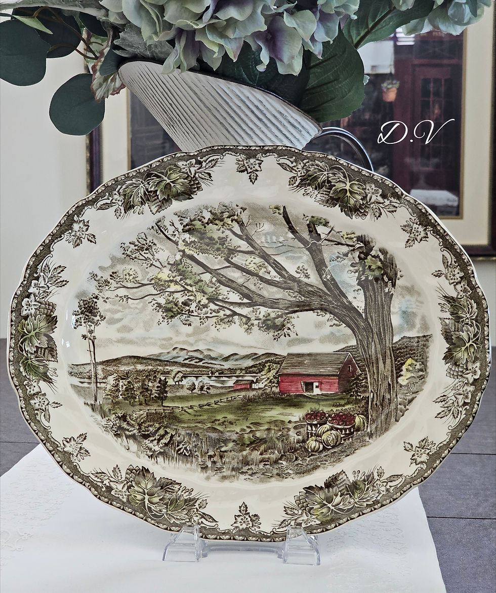 Miniaturbild: Vintage Johnson Brothers The Friendly Village "Harvest Time"-Platter-Made in Eng