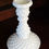 Miniatura: Fenton Milk Glass Hobnail Tall Candle Holders-Set of 2