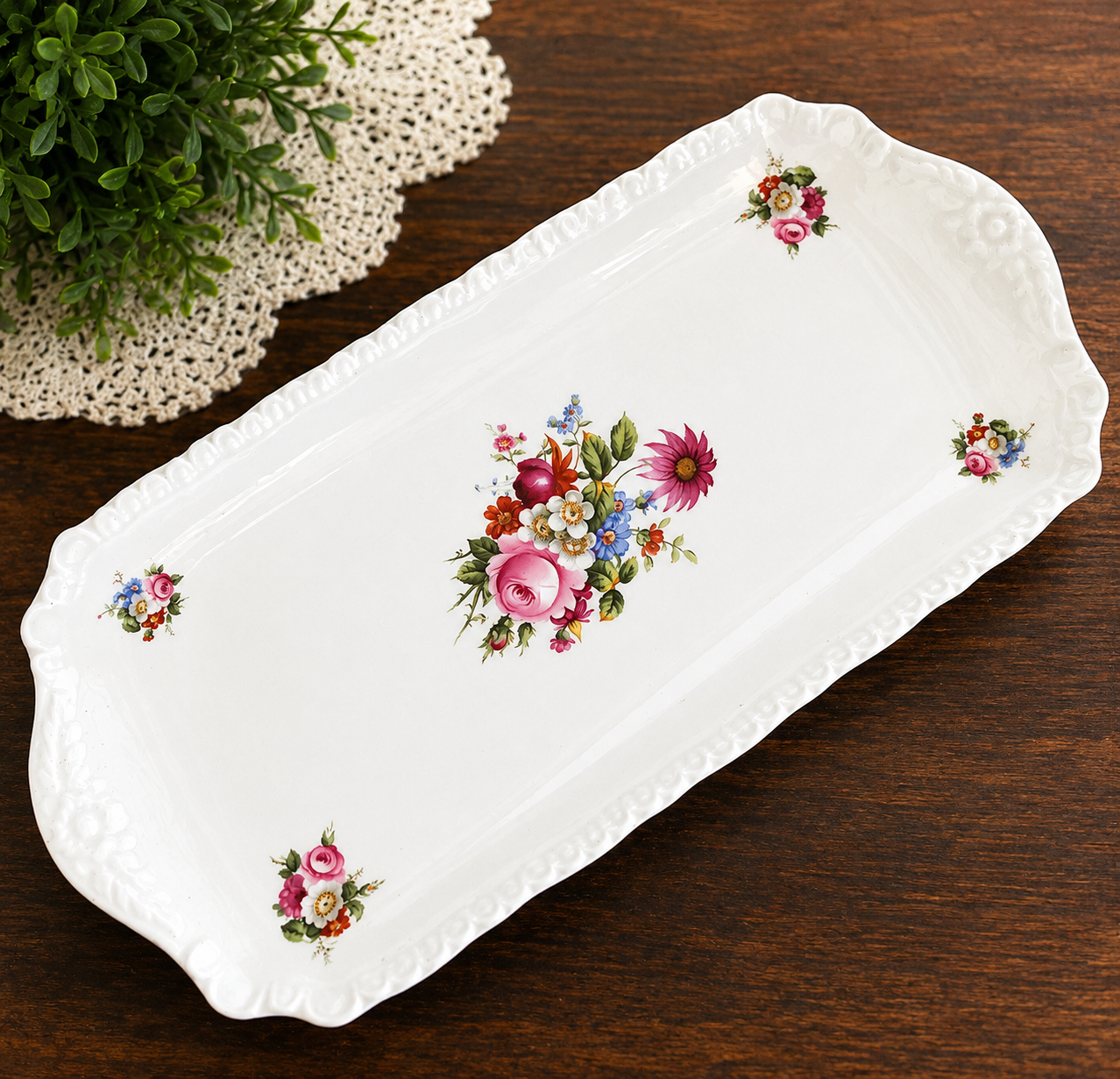 Vintage Coalport "Ludlow" pattern Flower Dresser or Vanity Tray