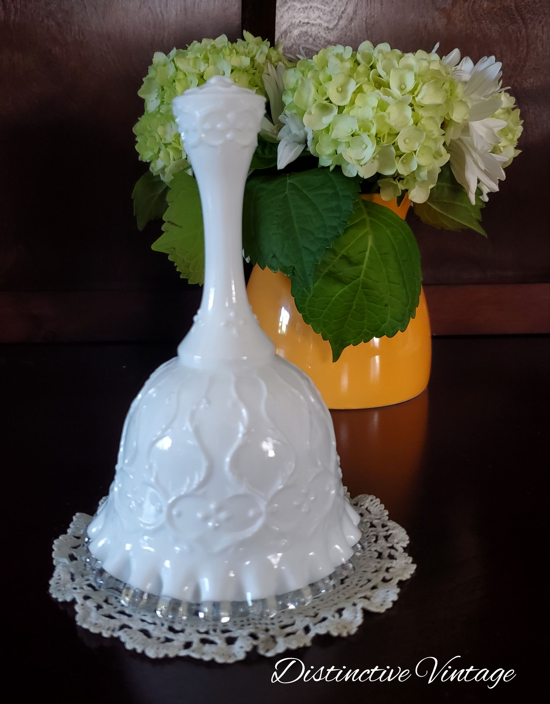Vintage Fenton Silver Crest Spanish Lace Bell.