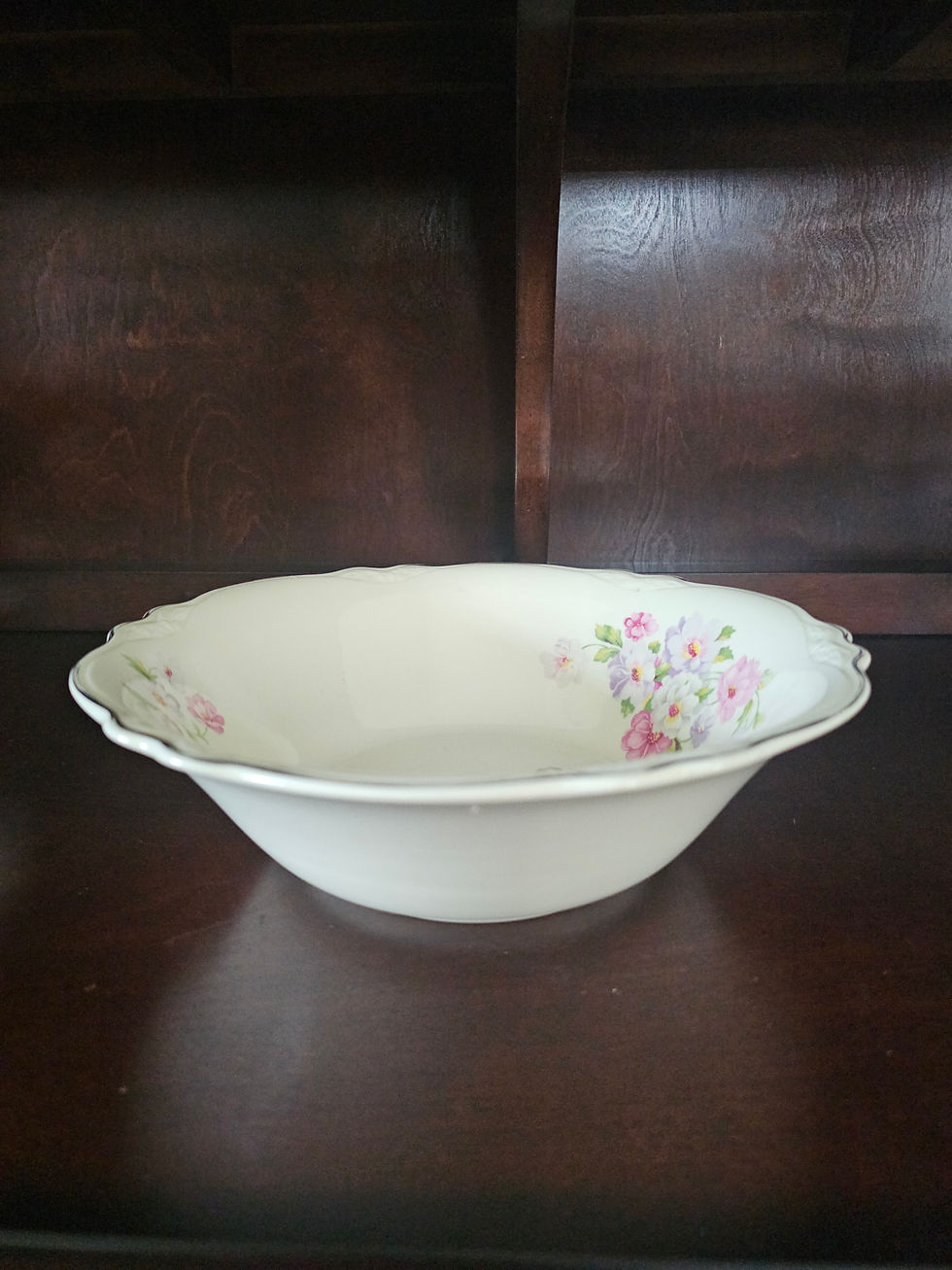 Miniature : Vintage Homer Laughlin Virginia Rose Vegetable Serving Bowl | Platinum Trim