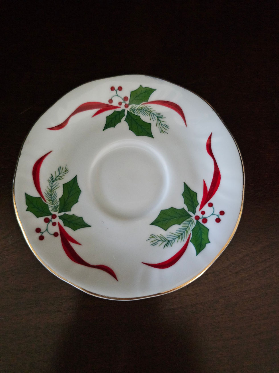 Thumbnail: Baum Brothers Victorian Holiday Poinsettia Demitasse Cups & Saucers Set of 8-Chr