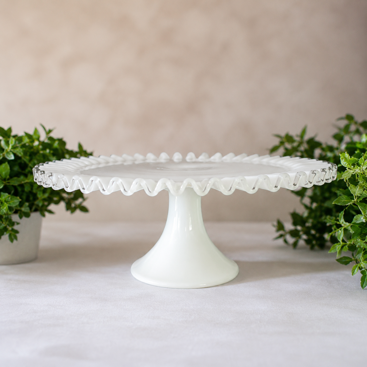 Vintage Fenton Silver Crest Tall Pedestal Cake Stand 13"