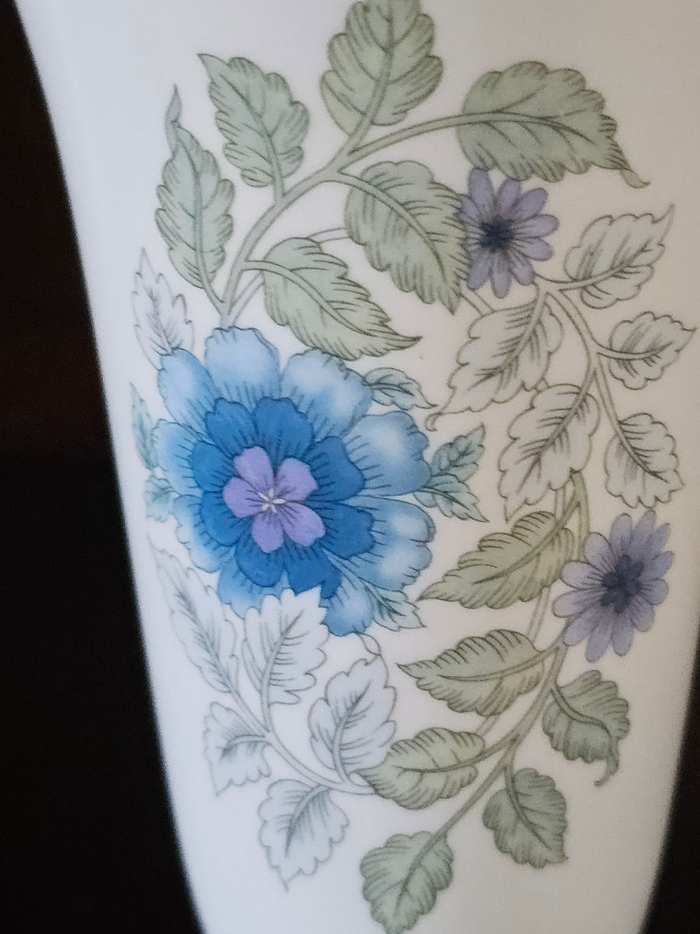 Thumbnail: Wedgwood Clementine Footed Vase - 7" Tall Floral Jasperware-Made in England-Vint