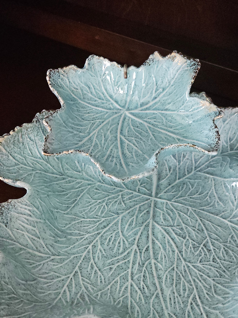 Thumbnail: Vintage California Originals Leaf Chip and Dip Set-Teal