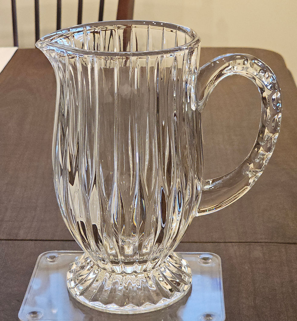 Miniatura: Vintage Mikasa “Park Lane” Crystal Pitcher with 6 Water Glasses