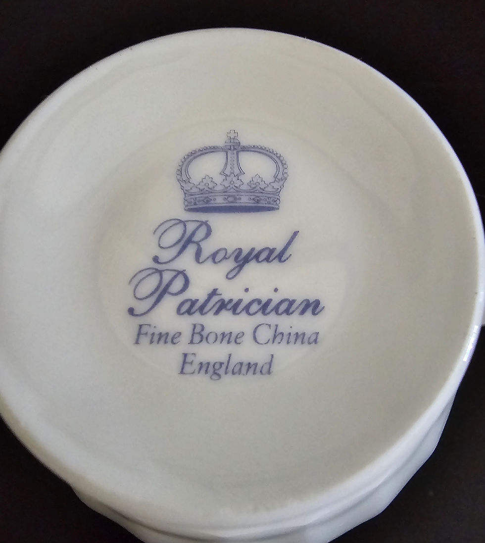 Miniatura: Vintage Royal Patrician Made in England "Happy Anniversary" Teacup and Saucer Se