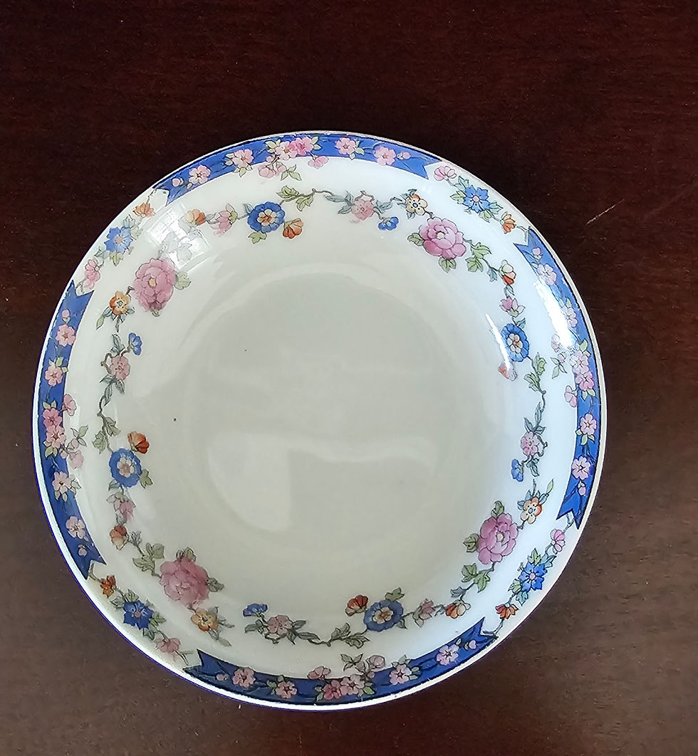 תמונה ממוזערת: Vintage Floral Porcelain Berry Bowls — Set of 2