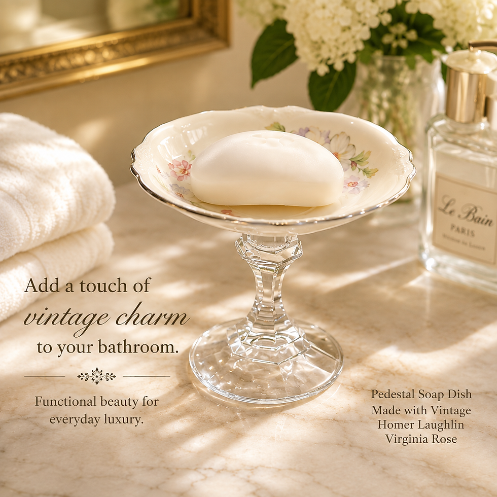 Miniature : Handcrafted Vintage Pedestal Soap Dish/Vanity Decor