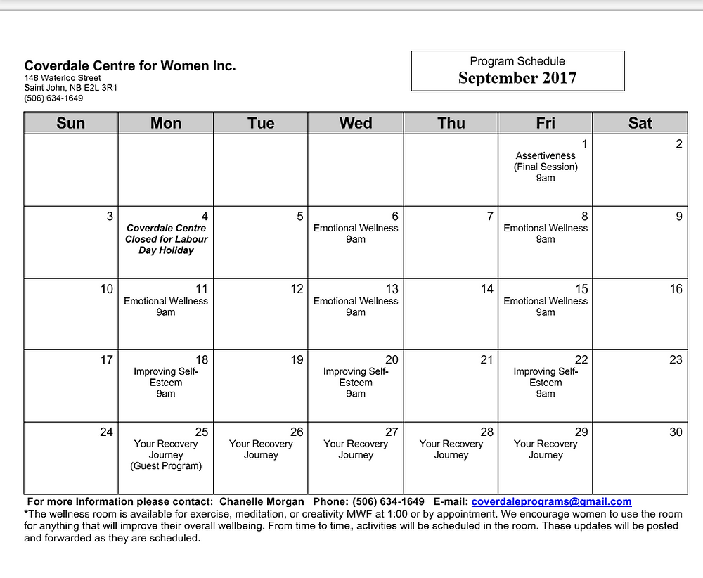 September Program Map September Programs!