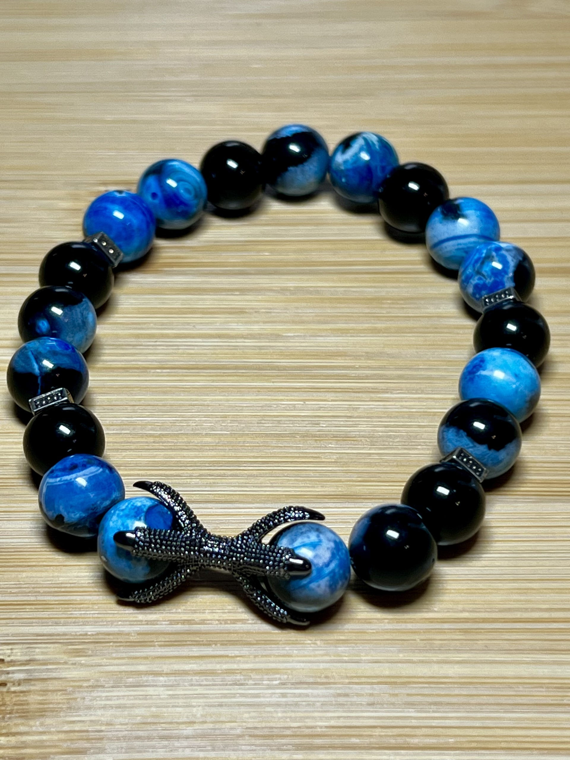 Unisex Beaded Bracelet - Agate and Dragon's Claw