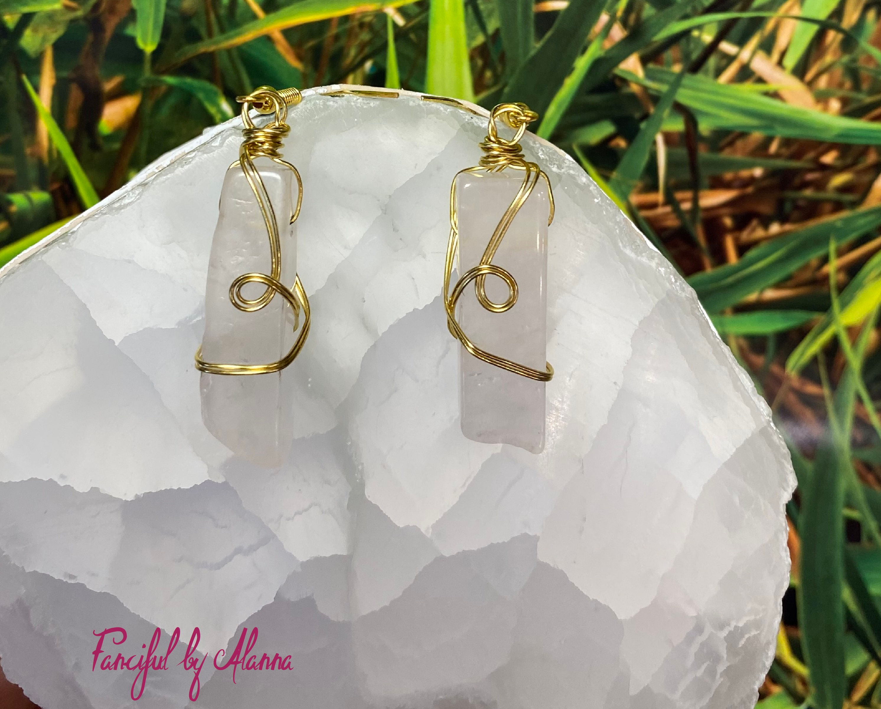 White Quartz Point Earrings