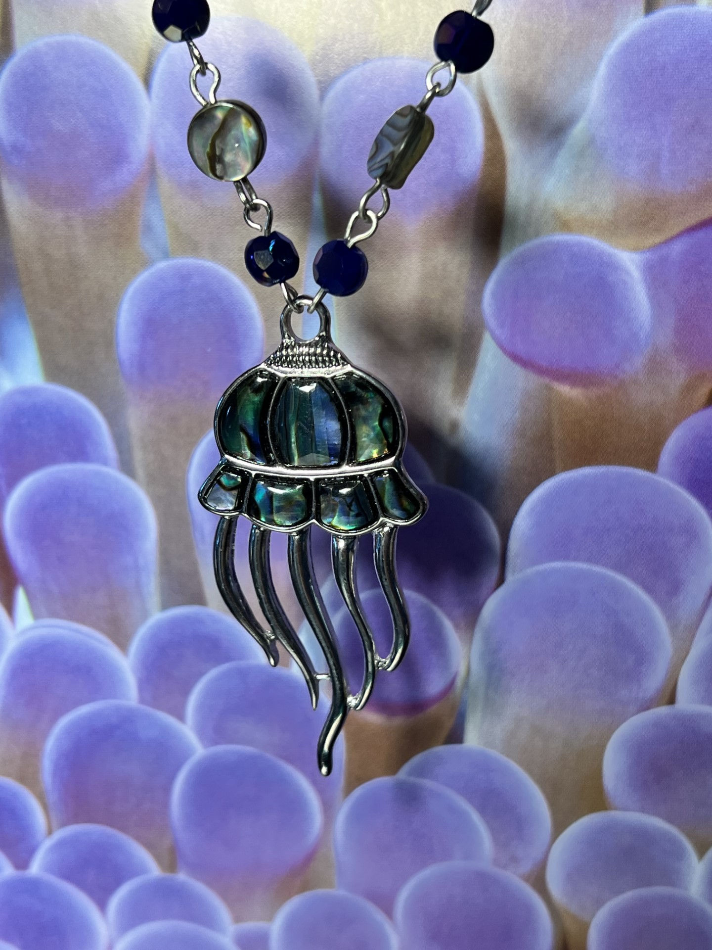 Silver and Abalone Man of War Pendant