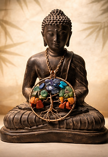 one of a kind wire wrapped tree of life pendant made with chakra inspired stone chips