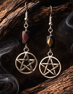 dramatic wiccan charm earrings