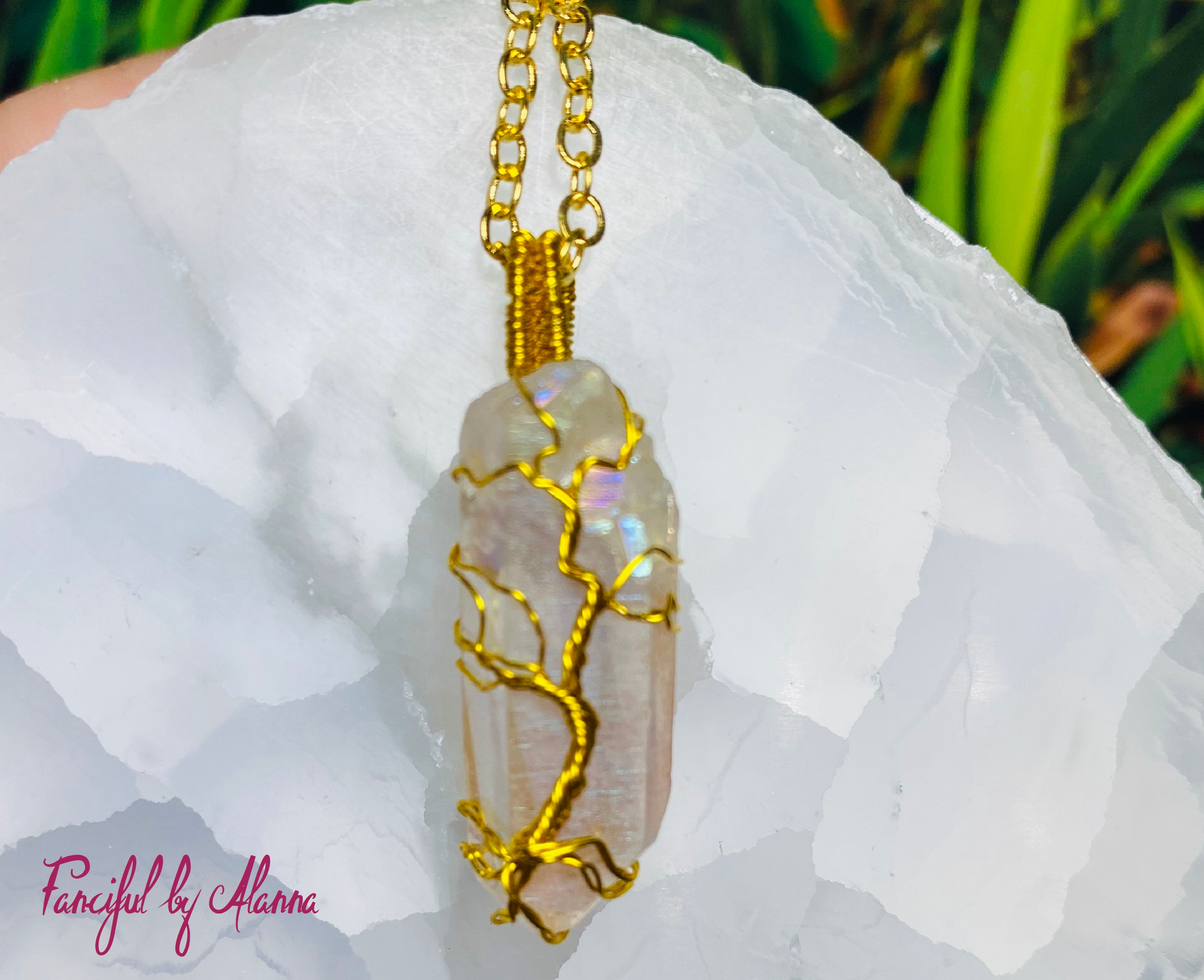 White Quartz Tree of Life Pendant