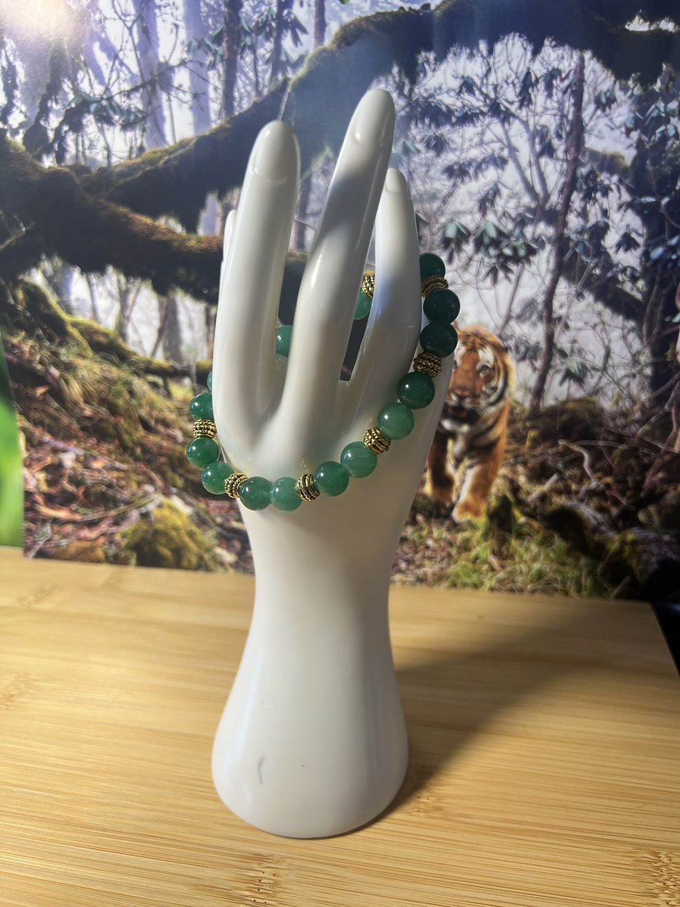 Thumbnail: Aventurine & Gold Beaded Bracelet