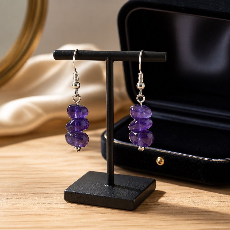 Handmade semi-precious stone chip dangle earrings available in multiple gemstone varieties