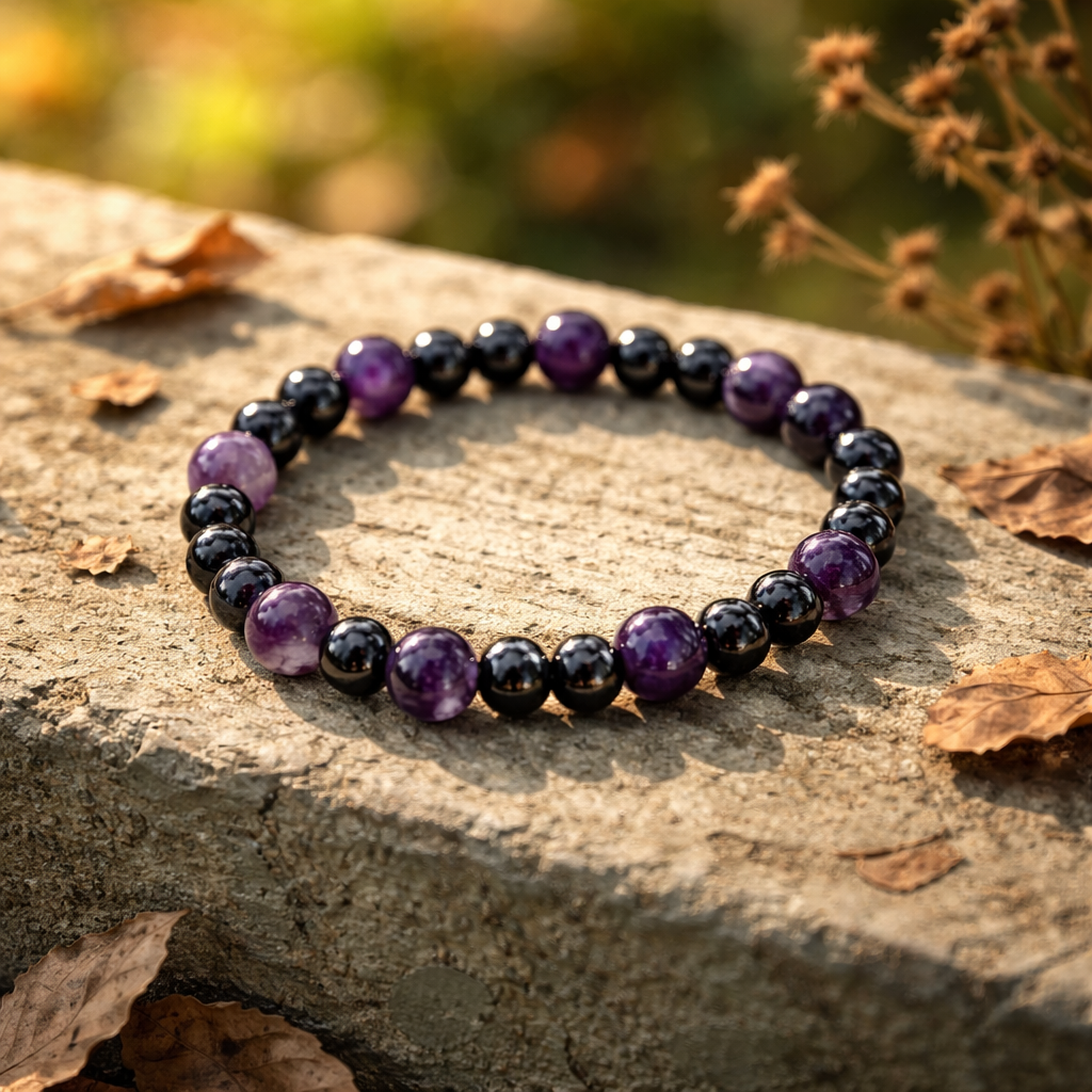 Amethyst & Hematite Bracelet | Calm & Grounding Gemstone Jewelry