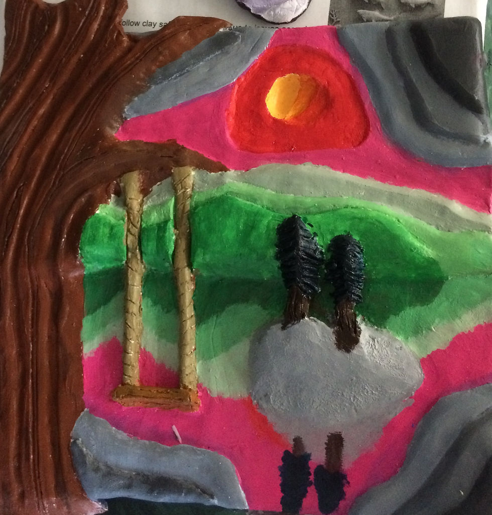 clay & acrylic paint