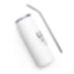 Thumbnail: White tumbler stainless steel straw with Listyning Room