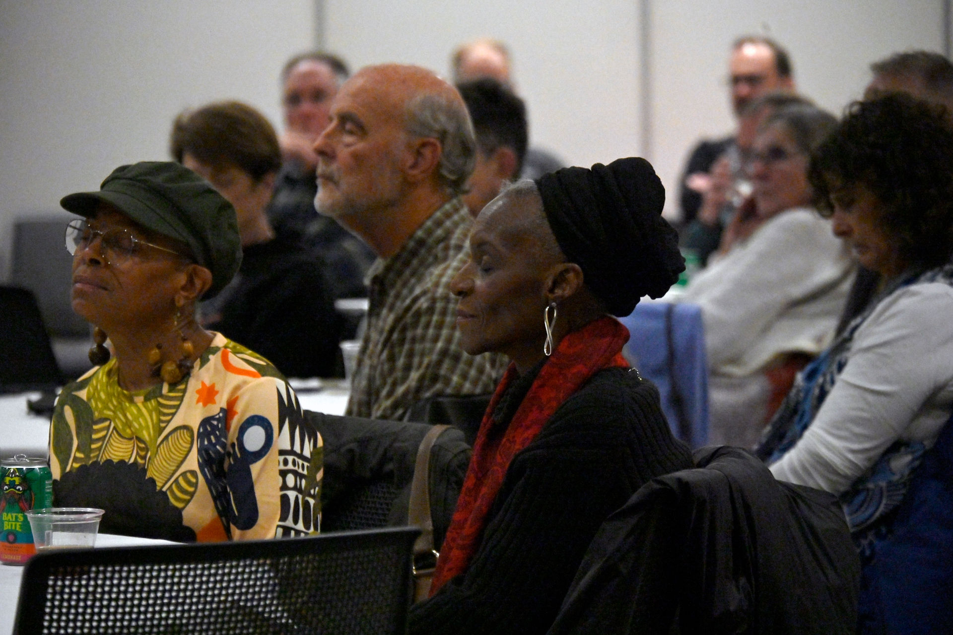 The audience is listening