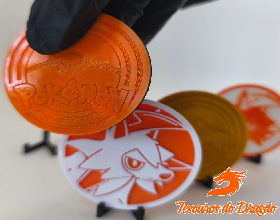 Miniatura: Moeda do Lycanroc 50mm | Personalizável | Moeda Pokémon TCG