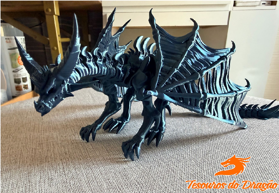 Miniatura: Dinossauro Dragão Esqueleto Flexivel | Brinquedo e Decoração | Personalizavel