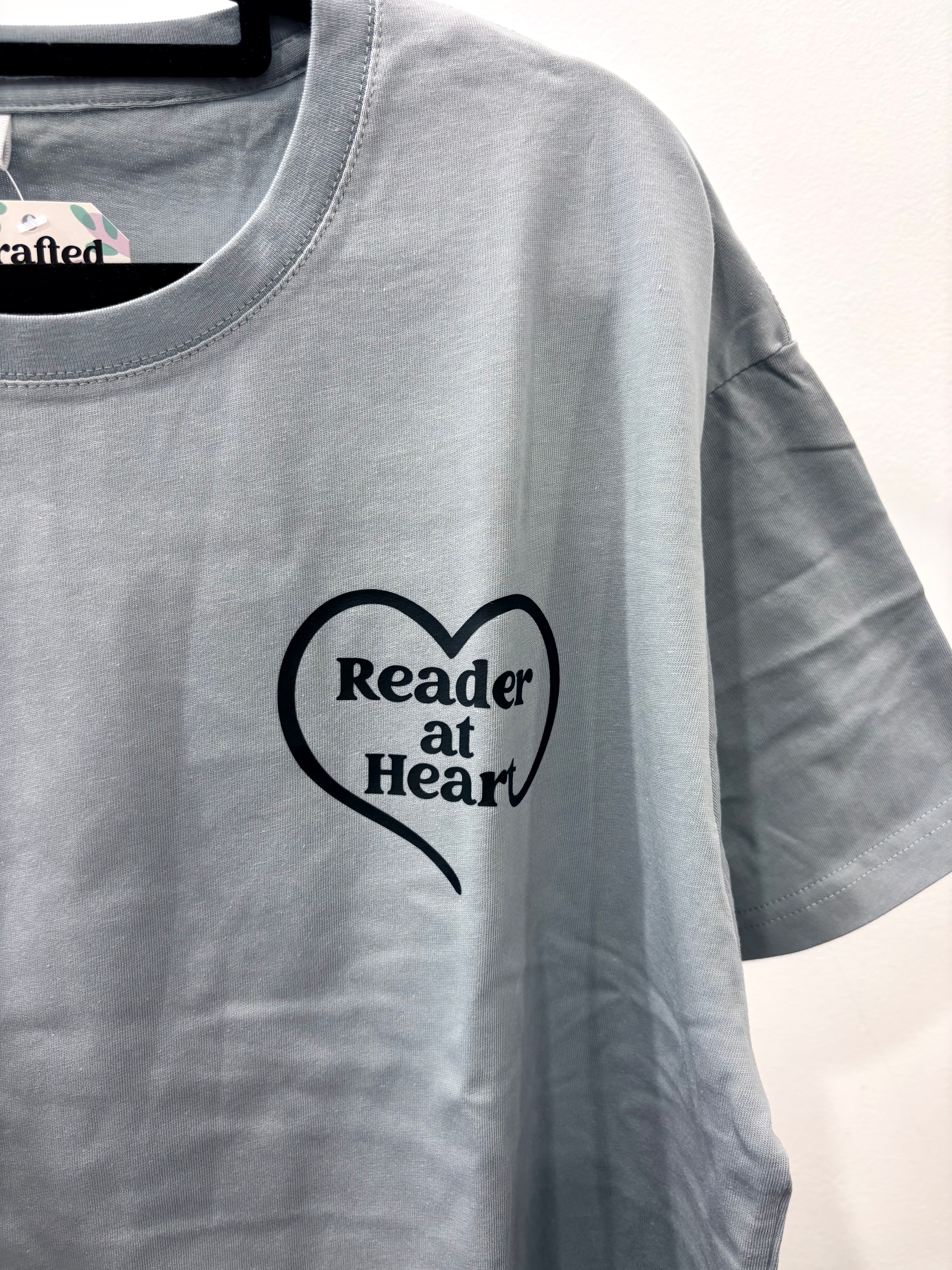 Reader at Heart T-shirt - Periwinkle Blue