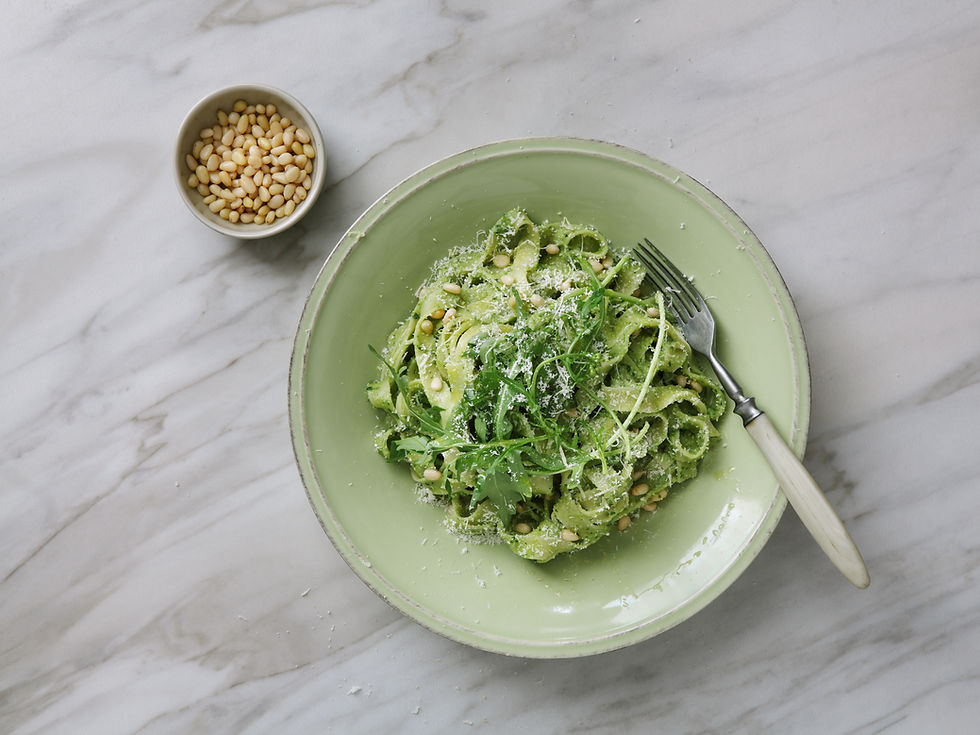Tagliatelle with Pesto Sauce