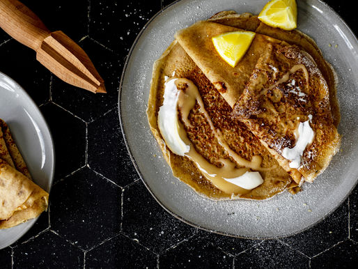 WHOLE WHEAT CREPES WITH LEMON CURD
