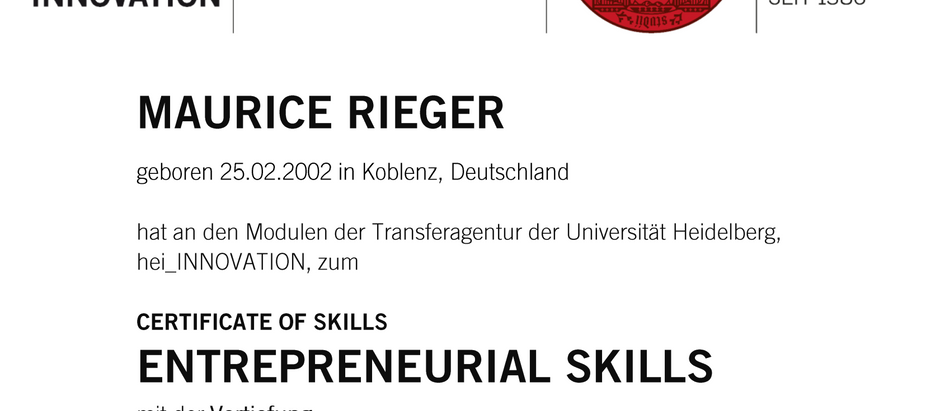 Entrepreneurial Skills Certificate
