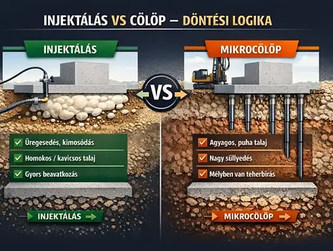 Beton gépalap süllyedés javítás