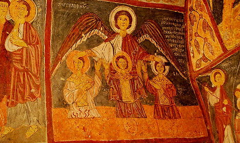 Hiking holiday in Turkey - Fresks in a cave church of Cappadocia
