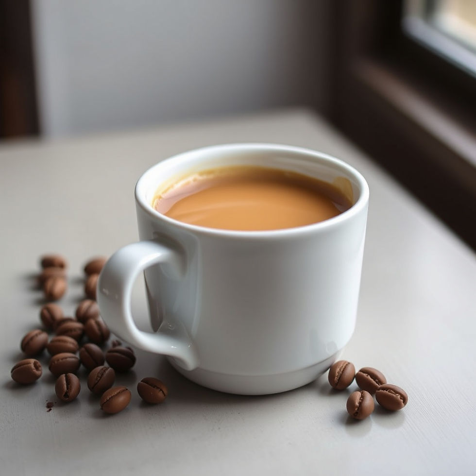 Close-up view of a steaming cup of herbal tea on a wooden table