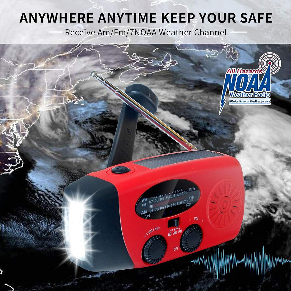 Thumbnail: 2000mAh Emergency Crank Weather Radio with LED Flashlight, Alertsync Portable AM