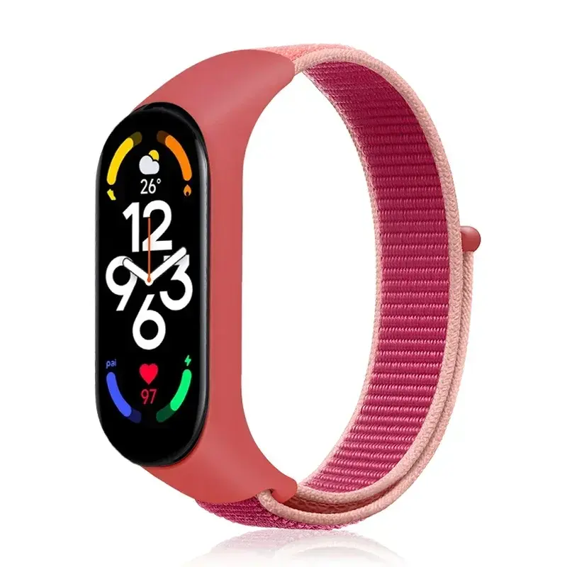 Thumbnail: Nylon loop Mi band 4 5 6 Strap Replacement Soft Adjustable Wrist Watchband Pulse
