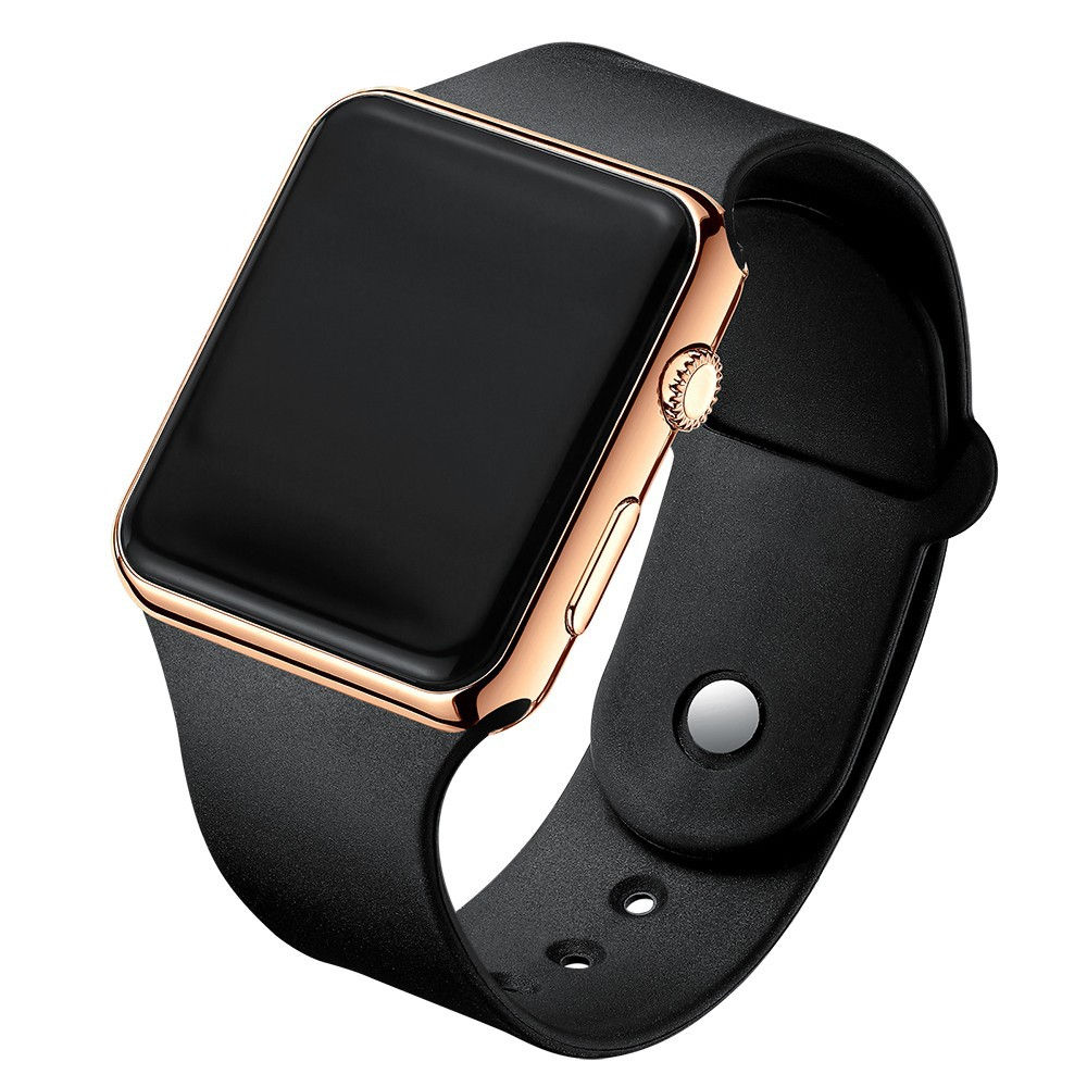 Simple Digital Watch for Men Women Fashion Sport LED Electronic Watch Black Sili
