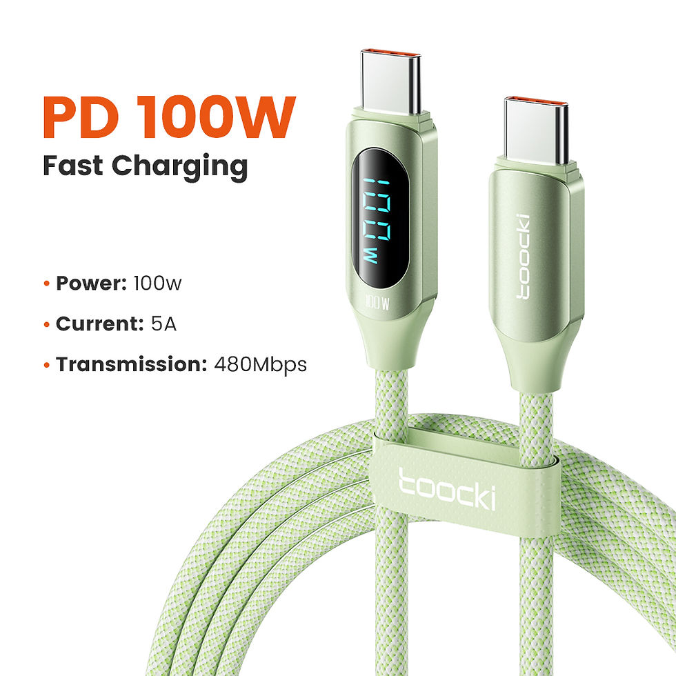 Thumbnail: Toocki 100W Type C to Type C Cable PD Fast Charging Charger USB C to USB C Displ