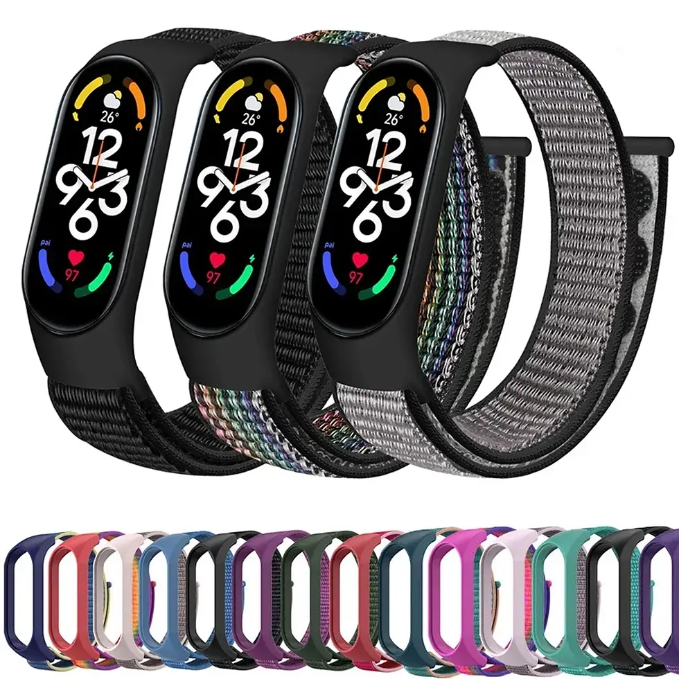 Thumbnail: Nylon loop Mi band 4 5 6 Strap Replacement Soft Adjustable Wrist Watchband Pulse